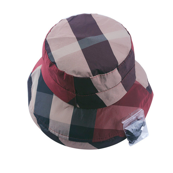 New fisherman hat female spring and summer hat outdoor UV sun visor sun protection sun hat Japanese lattice basin cap