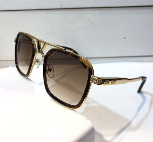 Men Brand Designer 0947 Sunglasses Luxury Popular Retro Vintage 0947u Sunglasses Shiny Gold Summer Style Laser Logo Gold Plated With Case