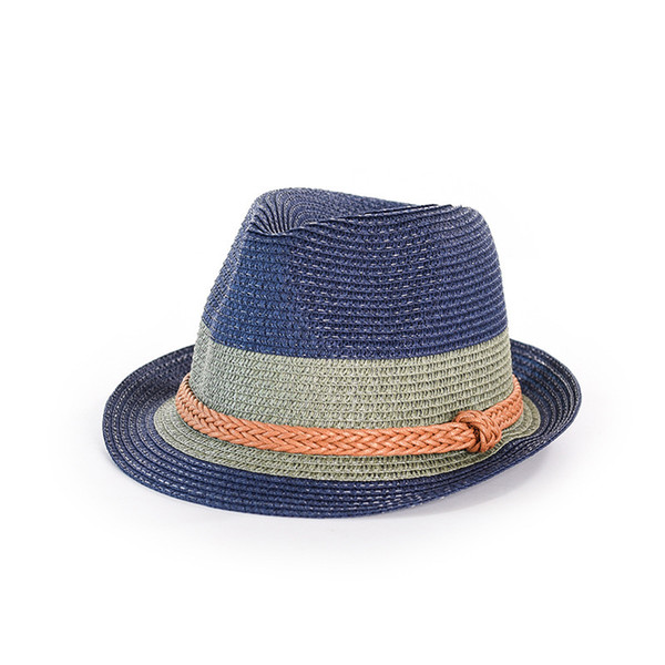 Summer Little Hat Ladies Contrast Color Trend Straw Hat High Quality Hand-woven Leather Rope Decorative Beach