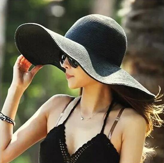 2017 Hats Summer Women Sun Hat Ladies Wide Brim Straw Hats Outdoor Foldable Beach Panama Hats Church Hat Bone Chapeu Feminino Lady Hat