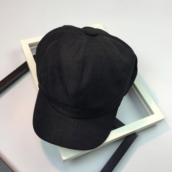New Newsboy Caps Autumn Summer Visor Light Body Painter cap Tide Octagon Hat Men Women Literary Linen Hats