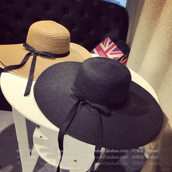 Large Floppy Hats For Ladies Foldable Straw Hat Boho Wide Brim Hats Summer Beach Hat For Lady Khaki Sunscreen Cups