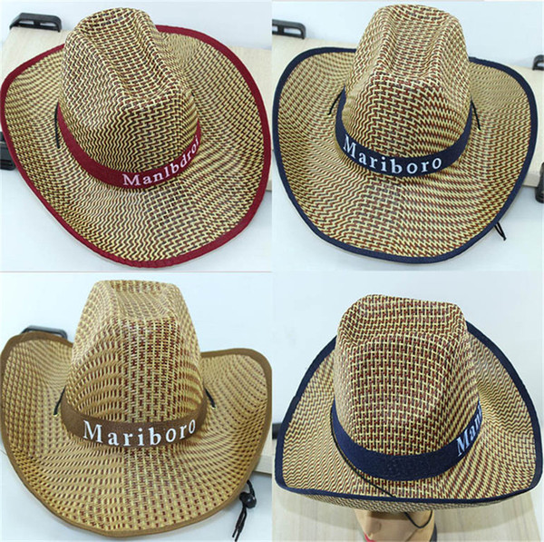 3 style Fashion Casual Summer Straw Hat With Big Brim Western Cowboy Cap Men'S Beach Cap Sun Hat dc286