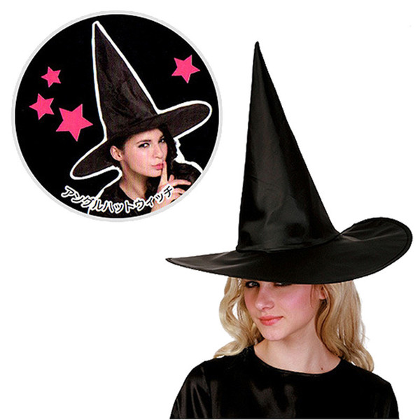 Hat Props Home Wider Reliable Adult Womens Black Witch Hat For Halloween Costume Halloween Party Accessory