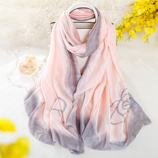 New 180*90cm high-grade silk silk scarf Europe and the United States big-name printing silk beach sunscreen shawl scarf WCW340