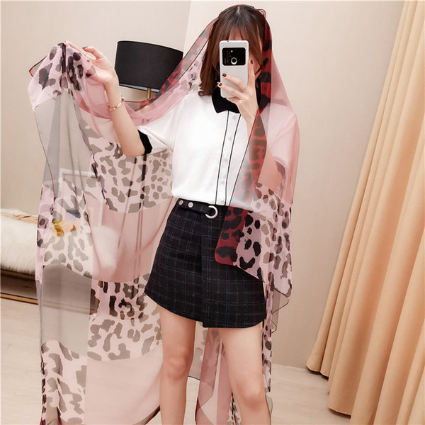 2019 New Style silk scarf women spring and summer new print scarf travel sunscreen beach towel ultra-thin wild shawl