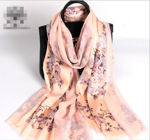 women fashion real silk big size double layers scarves or cappa for travelling gift high-grade all-matching printed elegant scarves