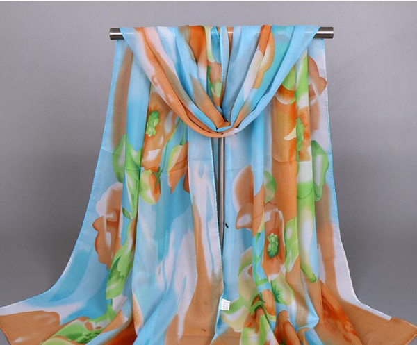 Fashion hot women Silk scarves printing chiffon flowers A variety of color Spring, summer, silk scarves women scarf XQ185