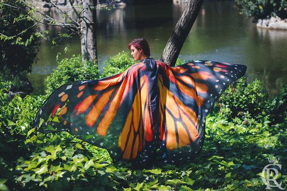 Creative Butterfly Shawl Summer beach sarongs for women cosplay Props Chiffon butterfly shawl Women Swimming Sunbath