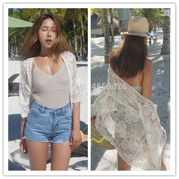 New Arrivals Sexy Beach Cover up Lace Swimwear Ladies Plage Pareo Beach Cape Women Beachwear Coverups Saida de Praia