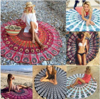 Beach sunbathing Towel 2017 Fashion Scarves Wraps Sarongs mix Types 150*150cm Bath Towel Tassel Decor Geometric Printed Bath Towel