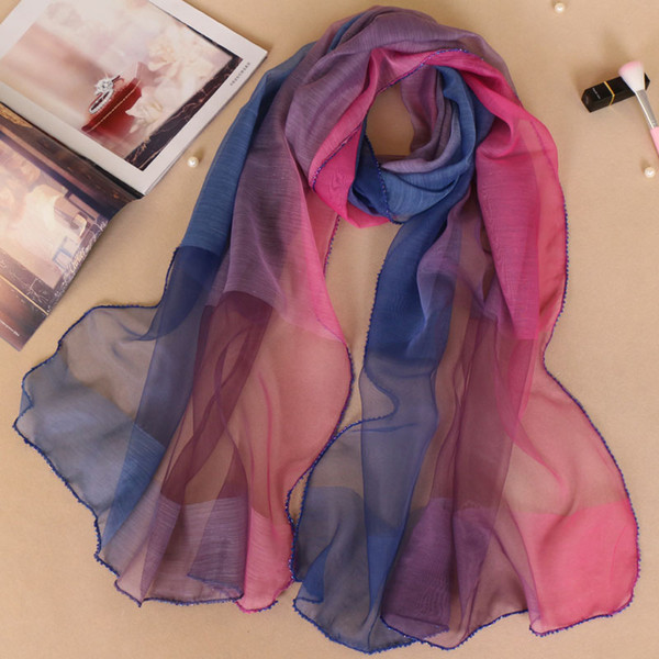 silk wool coloured beads shawls Muslim wrap Long hijab Spring Beach echarpe Fashion Ladies Shade 200*70cm 9 colors MZ007