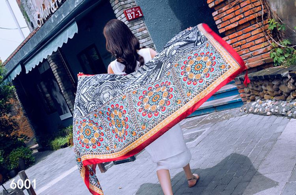 Woman beach towel lady scarf summer sun block chiffon shawls scarf fashion swimwear for girls bikini cover up sarong round shawl