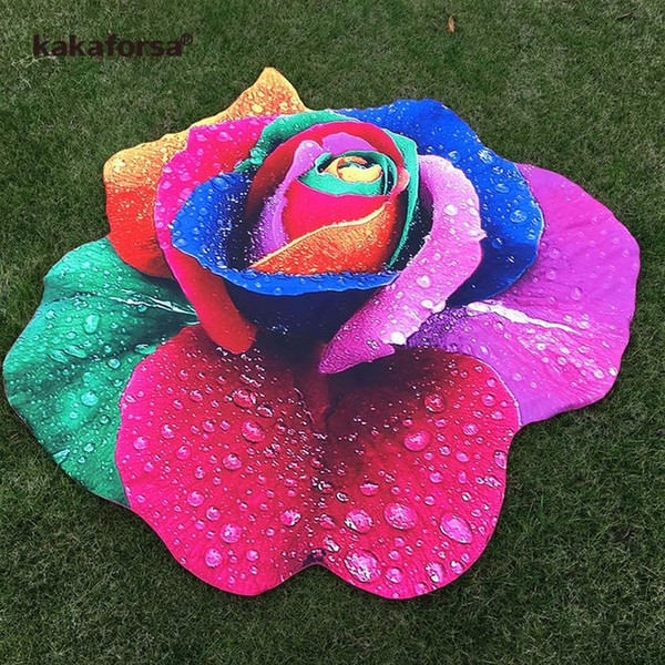 2019 New Rose Beach Cover Up Round Sarong Wrap Robe De Bain Flower Pareos Bikinis Cover Ups Summer Autumn Beach Mats