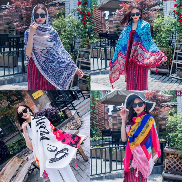 180*100cm Beach Scarf Woman Summer Seaside Travel Super Large Sunscreen Beach Scarf Wholesale Free Shipping