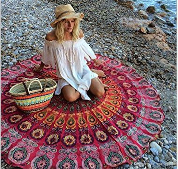 Circular Chiffon Beach towel Shawl summer Thin section Many colors Europe and America street New fashion out209