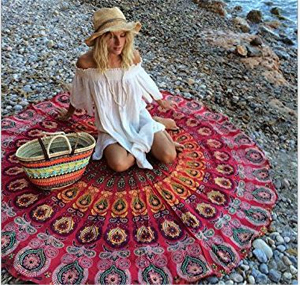 Circular Chiffon Beach towel Shawl summer Thin section Many colors Europe and America street New fashion out209