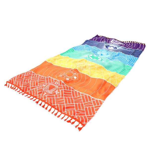 2017 New Colorful India Like echarpe Beach Towel Mandala Blanket rainbow 150x70cm 150x150cm Polyester