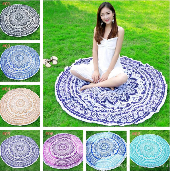 Round Mandala Tapestry Wall Hanging Throw Towel Beach Yo-ga Mat Decor Boho Circle Chiffon Beach Towel B676