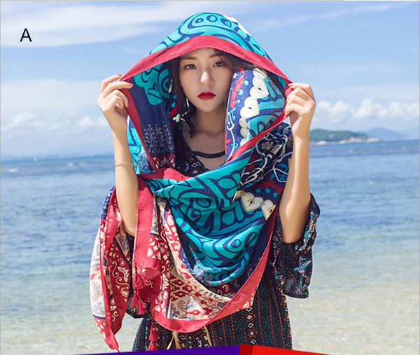 Scarf Female New National Wind Cotton Scarf Silk Scarf Summer Beach Travel Sun Beach Towel Shawl Wholesale