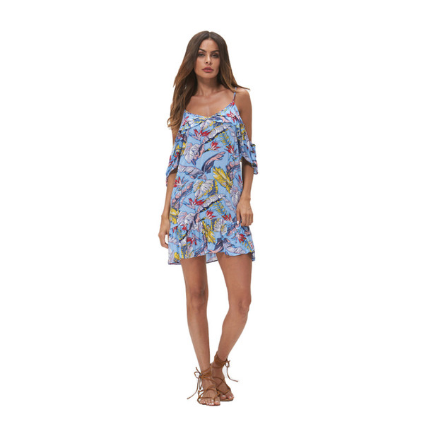 Bath Dresses For The Beach Kaftan Saida De Praia Summer Dress Harness Print Leaf Bianchunxia Skirt Plus Size Spandex Sierra