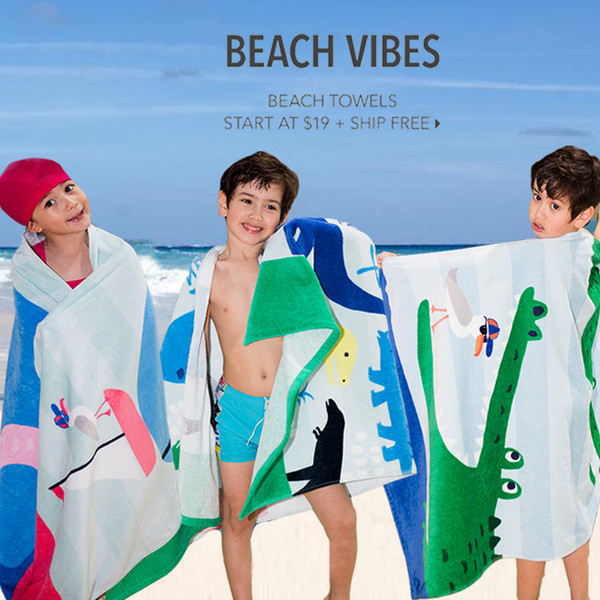 Cotton beach towel factory direct PBK cartoon and the wind speed dry cotton beach towel with formaldehyde free encyclopedia