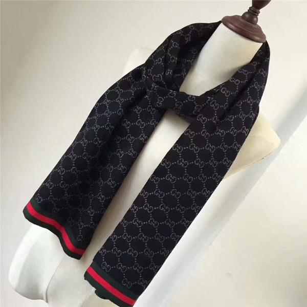 Luxury designer scarf men's wear high-end brand cashmere scarf latest style knitted jacquard cashmere scarf 180*30cm labeling