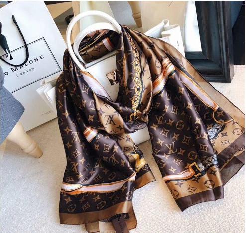 Spring silk scarf 2019 Hot women Letter shawl scarf fashion long neck ring Christmas gift wholesale 180x90cm