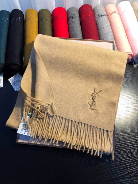 2018 Fashion Winter Top Qualtiy Unisex 14 Colors 100% Cashmere Designer Scarf Women and Men Luxury Classic Cashmere Scarf