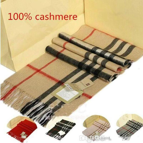 Fashion Winter Top 100% Cashmere Brand Luxury Scarf For Women and Men 2018 Designer Large Check Shawls and Scarves Pashmina Infinity Scarfs