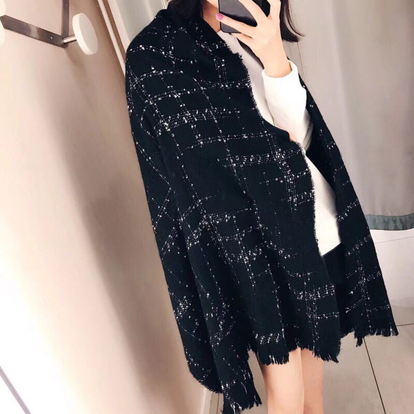 Luxury Brand CC wool scarf designer Shawl uxury design CC brand cape fashion winter 65*180 plaid scarf aaa quality