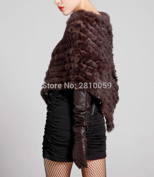 J0193 Knit knited rabbit fur Shawl poncho stole shrug cape robe tippet amwrap genuine fur shawls/jackets real