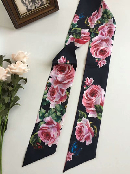 High quality silk scarf fashion scarf ladies decorative scarf 120*7.5cm European style tie with box