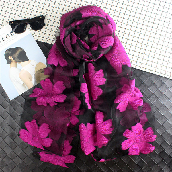 Women's scarf Spring Summer Light Weight Sheer Silk Shawl Sunscreen Organza scarf Summer Wraps V35