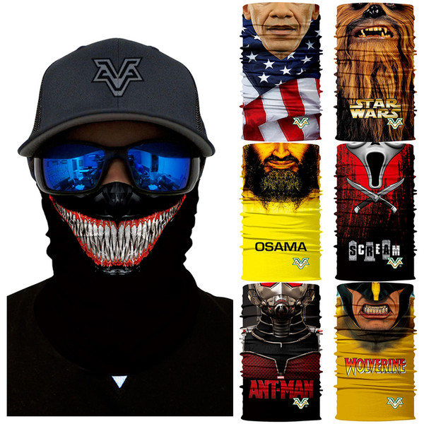 3D Marvel Cycling Face Mask Wolverines Venom Neck Gaiter Cycling Headband Magic Scarf Outdoors Cosplay Ski Balaclava