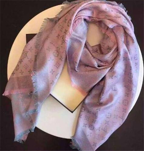 Popular female autumn and winter silk wool scarf shawl 140*140 cm a variety of color gold and silver monogram printed scarf shawl