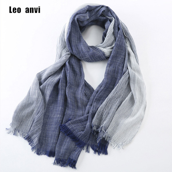 Brand Winter Men's Scarf Fashion Plaid Striped Tassel Shawls and Wrap Bufandas Cachecol Cotton Linen Wrinkled Scarves for Men