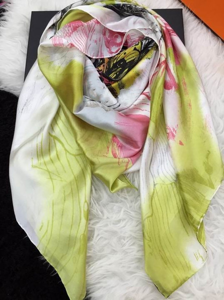 2018 hot sale new arrival luxury silk flower Scarves wholesale good quality cheap women's comfortable Scarves