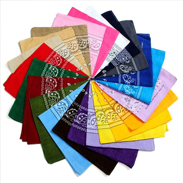 Polyester Cotton Cashew Flower Hip-hop Bandanas For Women Pocket Square Head Neck Scarf Wristband Handkerchief Men