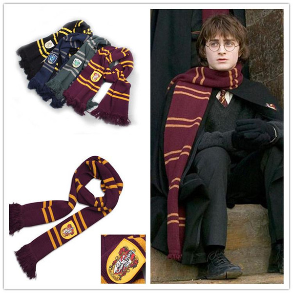 Harry Potter Scarves School Unisex Knited Scarves Cosplay Costume Warm Stripe Scarves Christmas gift scarf LA154-6