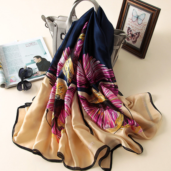 women scarf fashion print silk scarves Female shawls and wraps summer beach shawl