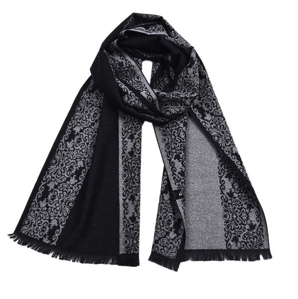 ISHOWTIENDA 2019 New Arrive Men Scarf Print Warm Fashion Maxi Wrap Long Tassel Soft Scarves For Men Infinity Scarf