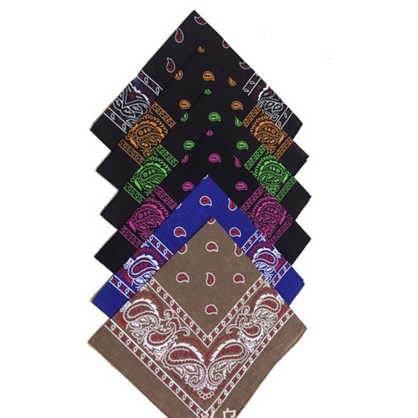 1PC Newest Cotton Blend Hip-hop Bandanas For Male Female Head Scarf Scarves Wristband Vintage Pocket Towel Hot Selling