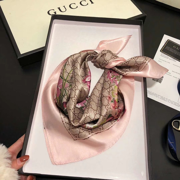 Luxury scarf new brand name fashion letter geranium small square scarf neck scarf with high quality clothing accessories