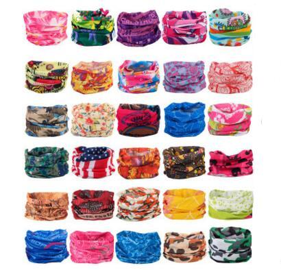 Seamless Bandana Face Shield mask headband visor Neckwarmer Bandana mask outdoor cycling fishing Riding camouflage Cycling Scarfs 100 pcs