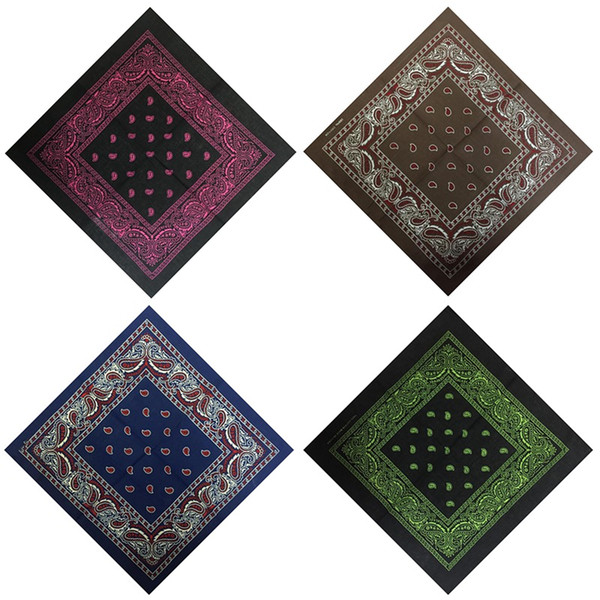 1PC Newest Cotton Blend Hip-hop Bandanas For Male Female Head Scarf Scarves Wristband Vintage Pocket Towel Hot Selling