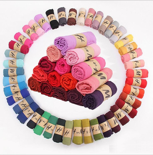 Hot Sale 42 Style Ladies Color Candy Color Scarf 78 * 180cm Shawl and Scarf Linen CottonWarm Beach W001