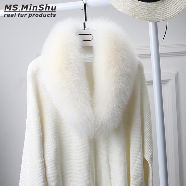 Genuine Fox Fur Scarf For Women Winter Natural Fox Skin Collar Detachable Fox Fur Neck Warm Fashion Fur Shawl femaleMs.MinShu