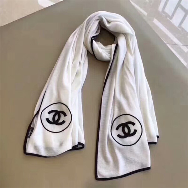 Luxury scarf designer woollen scarves, men and women knitted 100% cashmere embroidered cashmere scarves soft jacquard scarves,