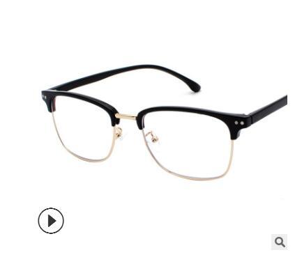 2019 New Half-frame Eyeglass Frame Art Man Retro Board Large Frame Eyes Frame Male Round Face Personality Myopia Glasses Tide 1522